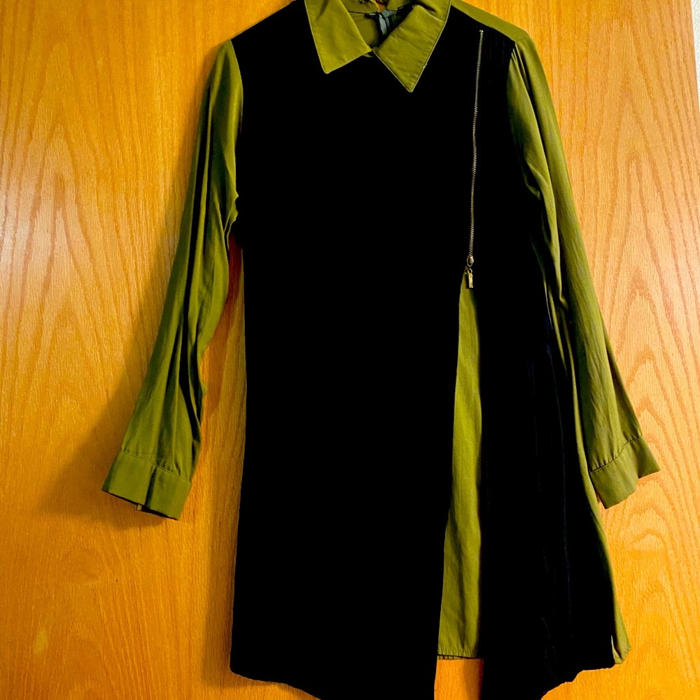 Black and olive dress